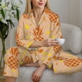 thumbnail image 6 of Uemuo Pineapples Pattern Womens Pajama Sets,PJ Set for Women,Pajamas for Women Logo,Long Sleeve Pajama Set for Women,Soft Long Sleeve Top With Pants-Small, 6 of 9