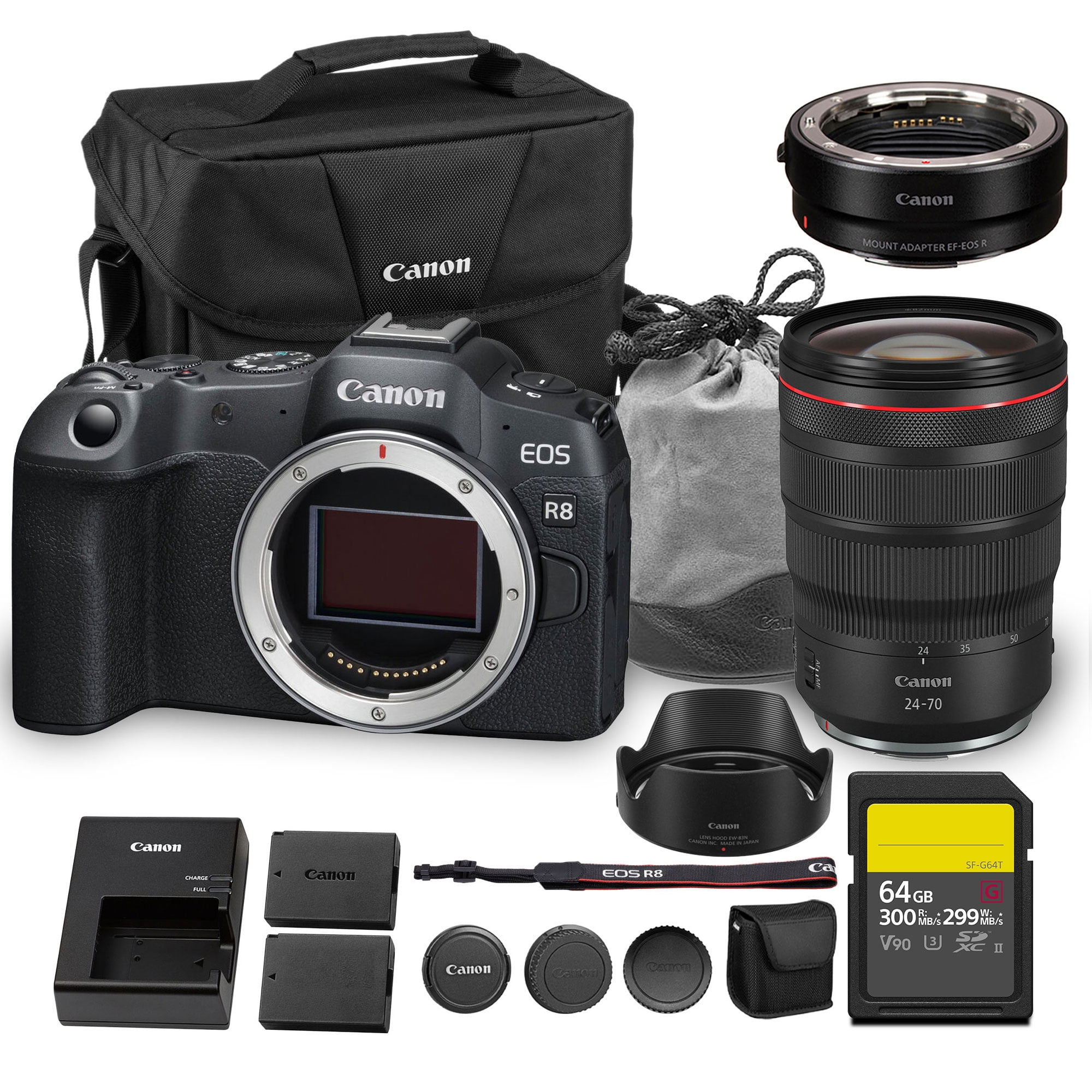 Canon EOS R8 Mirrorless Camera – 24.2MP Full-Frame Sensor, 4K60p Video