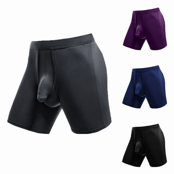 Jinhomg Mens Pouch Briefs Lightweight Breathable Cotton Underwear Stretchy Comfy Boxers Big And Tall Athletic Underpants Deal of The Day Black L