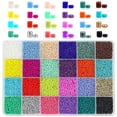 thumbnail image 1 of 24000 Pcs Glass Seed Beads 2mm Small Beads For Jewelry Making 24 Assortment Opaque Color Hole 0.6mm Bracelets Necklaces, 1 of 5