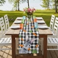 thumbnail image 4 of Table Runners 120 Inches Long Dress Scarves, Grey Bunny Easter Farmhouse Coffee/Dining/Kitchen Table Runner for Living Room, Rabbits Spring Botanical Black White Plaid 13x120 Inch, 4 of 9