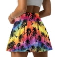 thumbnail image 2 of FUIALDOLG Tropical Coconut Tree Athletic Skorts for Women Rainbow Tie Dye Tennis Skirt Activewear Mini Skirts Soft Hawaii Style Golf Skort with Pockets Womens High Waisted Active Skirts with Short,M, 2 of 8