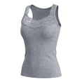 thumbnail image 4 of BUIGTTKLOP Lace Camisole Tank Tops for Women V Neck Wide Strap Soft Ribbed Lace Trim Sleeveless Summer Cami Shirt, 4 of 4
