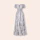 thumbnail image 1 of Faldas largas Vestido largo informal para mujer con cordones y cuello oblicuo, traje diario de corte holgado (gris XXXL) Kuymtek Gris T 3EG para Mujer, 1 of 6