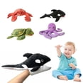 thumbnail image 1 of Jkkant Sea Turtle Hand Puppet, 13" Realistic Plush Stuffed Animal Puppet with Moveable Mouth, Role Play Teaching Toy for Kids, Storytime, Classroom, 1 of 10