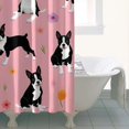thumbnail image 4 of Boston Terrier Dogs and Flowers Shower Curtain 36"x72" ,Bathroom Decorative Shower Curtains Set with 12 Hooks,Modern Waterproof Washable Shower Curtain, 4 of 6