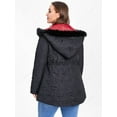 thumbnail image 2 of Rosegal Plus Size Faux Fur Panel Elastic Waisted Hooded Quilted Jacket, 2 of 4
