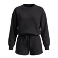 thumbnail image 5 of Shorts and Sweatshirt Set for Women Two Piece Short Set for Women Comfy Matching Sets Women College Outfits for Women Camping Outfits Sweatsets Women 2 Piece Outfit，Black，M, 5 of 5