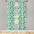 thumbnail image 3 of Ambesonne Polynesian Curtains, Watercolor Leafage, Pair of 28"x95", Green and Almond Green, 3 of 5