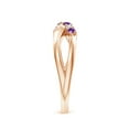thumbnail image 3 of ANGARA Natural 0.12 Ct. Amethyst with Diamond Classic Ring in 14K Rose Gold for Women (Ring Size: 10.5), 3 of 8