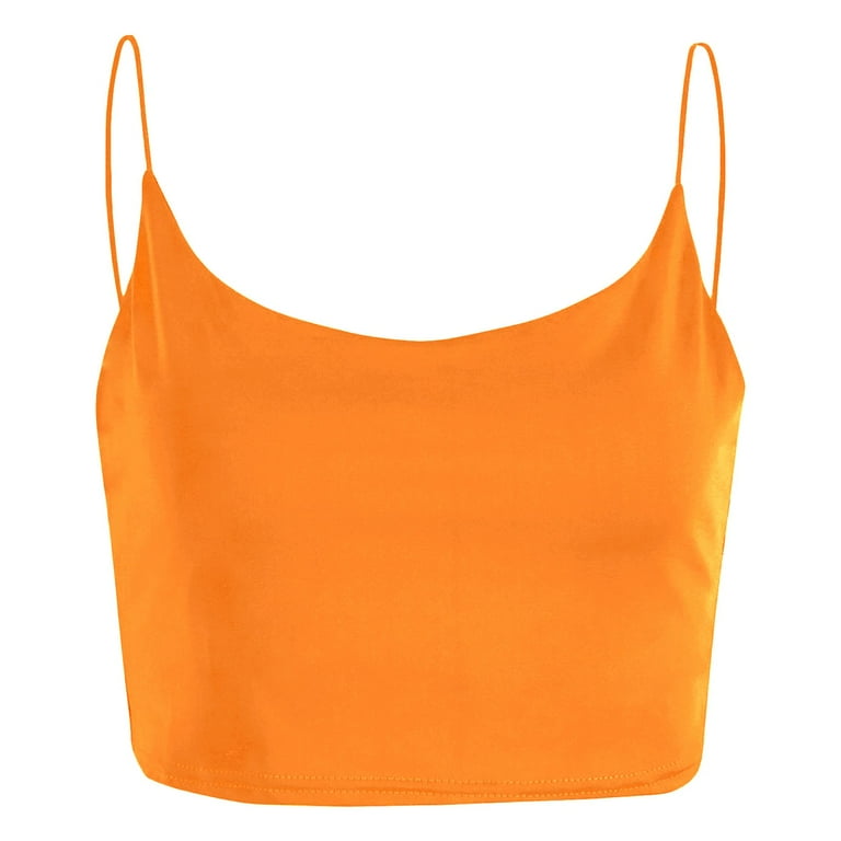 Orange spaghetti strap tank top sales