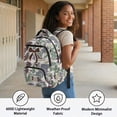 thumbnail image 3 of Yspwyqan School Backpack for Teens Girls, Blue Grey Jungle Camo Bow Large School Backpack 17 Inch 600D, Fits 15.6 Laptop Lightweight Bag for Back to School, 3 of 7