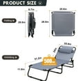 thumbnail image 2 of Lilypelle Folding Camping Cot with Camping Mattress & Pillow, Camping Cot Bed Convertible Reclining Chairs Bed 4 Position Adjustable, 2 of 7