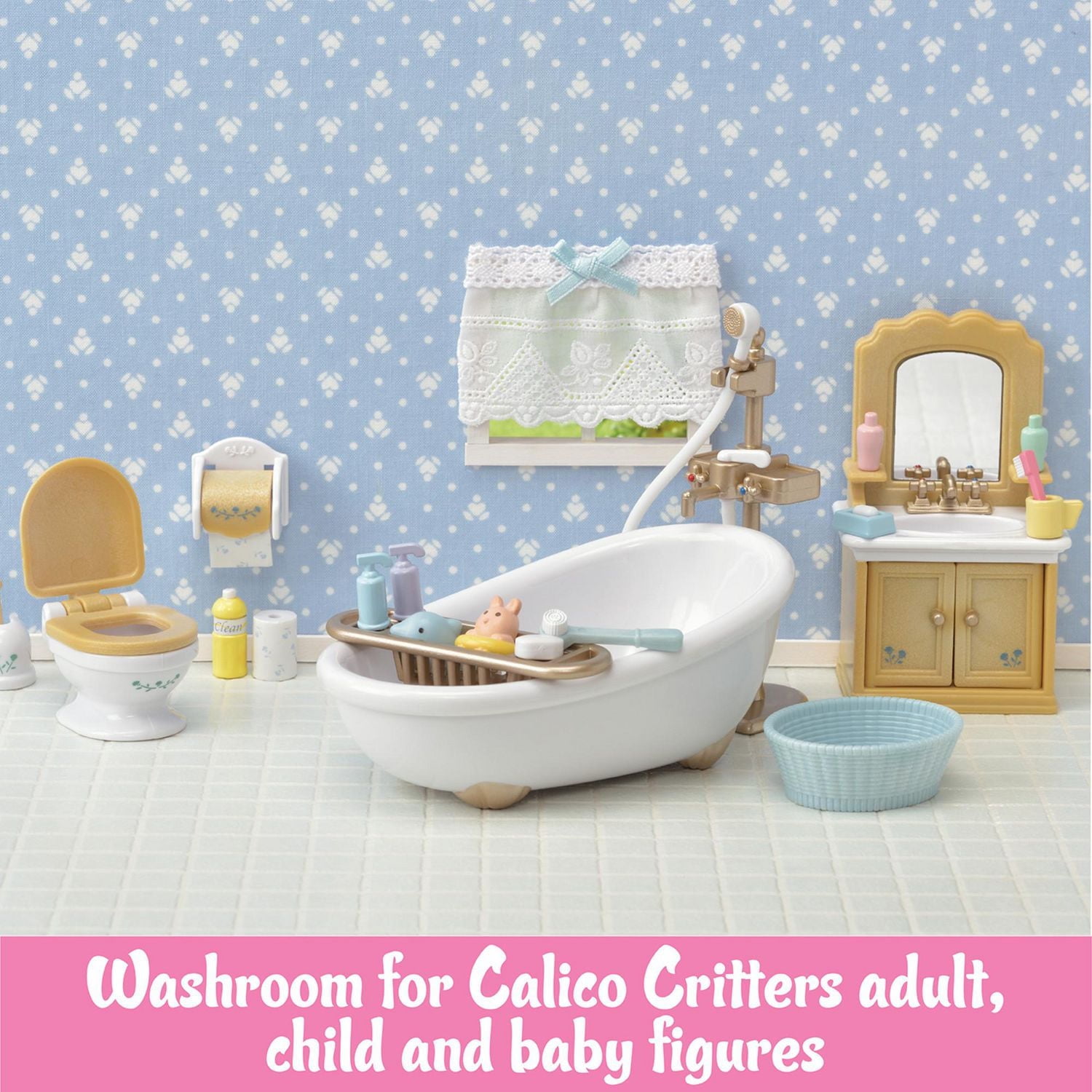 Ensemble de salle de bain Calico Critters Country, meubles et accessoires de maison de poupée
