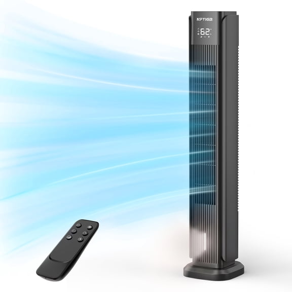 NFTIGB 36-Inch Tower Fan Quiet Oscillating Floor Fan with 3 Speeds, 3 Modes, 12H Timer, Bladeless Standing Fan for Home, Black