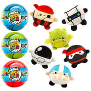 Plush Crush - Puzzle Crush Ball, Surprise Collectible Character, Blind Bag Gift, Series 1(Cool), 3-Pack by Scentco