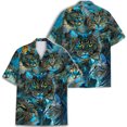 thumbnail image 3 of Magic Golden Art Cat Hawaiian Shirt For Men Vintage Cat Lovers Gifts Mens Hawaiian Shirts Short Sleeve Button Down Shirt Men, 3 of 7