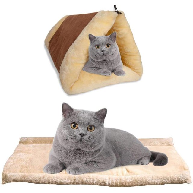 Manta autocalentable para gatos y perros, tamaño: 90 x 59 cm, innovadora y ecológica manta térmica, 2 en 1 manta y cama para gatos, cama grande para mascotas