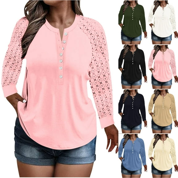 Zorckvet Plus Size Shirts for Women Long Sleeve Button Down Tops Casual Loose Blouses Oversized Pullover