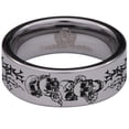 thumbnail image 2 of Skull and Roses Tungsten Carbide Ring, 2 of 6