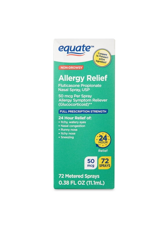Equate Non-Drowsy Fluticasone Propionate Allergy Relief Nasal Spray, 50 mcg, 72 Sprays