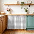 thumbnail image 5 of Buffalo Plaid Cabinet Curtains 28"W x 35L, Farmhouse Grey Checkered Vintage Rustic Under Sink Skirt for Bathroom Vanity Kitchen Self Adhesive, Dust-Proof Privacy Curtain for Closet Shelves Laundry, 5 of 9