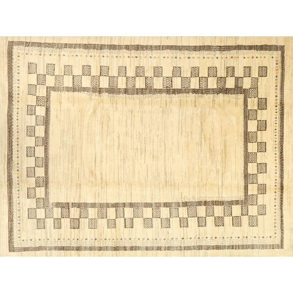 Ahgly Company Indoor Rectangle Contemporary Sandy Brown Solid Area Rugs, 6' x 9'