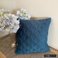 thumbnail image 6 of The HomeCentric Decorative Throw Pillow cover Teal 16"x16" (40x40 cm) Velvet Geometric, Textured, Zari Embroidery Cushion Covers For Couches And Sofas, Geometric Modern Style - Enchanted Teal, 6 of 10