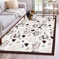 thumbnail image 3 of Area Rug for Living Room, Farmhouse Coffee Cup Non-Slip Indoor Large Carpet for Bedroom/Dining Room, Vintage Coffee Beans Love Heart Washable Low-Profile Rectangle Floor Mat Runner Rugs - 2.7 x 5 Ft, 3 of 7