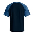 thumbnail image 3 of Dresfit Mens Baseball Shirts Patchwork Golf Shirts Crewneck Short Sleeve Raglan Denim Shirt 2026 Summer Relaxed Fit Cotton Lightweight Gym Basic Tees Navy XL, 3 of 6
