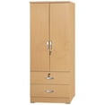 thumbnail image 3 of Better Home Products Grace Wood 2-Door Wardrobe Armoire with 2-Drawers in Maple, 3 of 5
