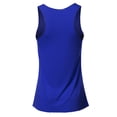 thumbnail image 3 of A2Y Women's Basic Solid Loose Fit Flowy Scoop Neck Racer Back Tank Top Ink Blue M, 3 of 5
