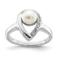 thumbnail image 1 of 925 Sterling Silver Diamond Freshwater Cultured Pearl Ring, 1 of 6