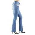 thumbnail image 4 of Fashion2Love Women's Juniors Colombian Design Butt Lift Push Up Mid Waist Boot Leg Jeans, 4 of 9