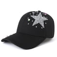 thumbnail image 2 of Wensltd Women Hats Casual Outdoor Fashion Star Pattern Baseball Hats Stylish Design for Women Daily and Outdoor Activities Black, 2 of 2