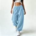 thumbnail image 4 of Karymi Solid Casual Sweatpants Women, Balloon Long Pants, Drawstring Elastic Waist Relaxed Fit Elastic Cuffs with Side Pockets, 4 of 7