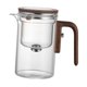 thumbnail image 2 of Glass Tapot Separación de agua Regalos de té para té suelto Té creativo té té maneñador de madera fabricante de té para casa de la casa de té casera 600 ml, 2 of 8