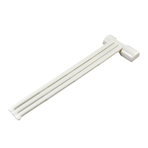 Unique Bargains Kitchen Bathroom Plastic Swing 3 Arms Towel Hanger