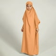 thumbnail image 2 of MQLKF Children Fashion Casual Large Swing Solid Color National Middle Hooded Bat Sleeve Dress Leisure Fashionable Baby Outerwear For Ramadan, 2 of 4