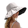 thumbnail image 3 of XINPING Women's Black Lined Sun Bucket Hat, Wide Brim UV Protection Beach Vacation Hat Breathable and Adjustable for Outdoor Travel Beach, Hiking & Pool, 3 of 5