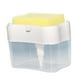 thumbnail image 1 of Dispensador de jabón para platos de cocina con soporte para esponja Dispensador de jabón de encimera 2 en 1 Blanco, 1 of 9