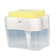 Distributeur de savon 2 éponge r savon pour support d'évier de cuisine blanc