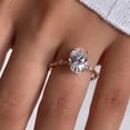 thumbnail image 3 of solitaire jewels 1.75CT Oval Moissanite Hidden Halo Engagement Ring For Women, 10K Rose Gold, 3 of 6