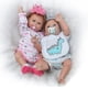 thumbnail image 3 of Muñeca Reborn Baby Doll, juguete de baño para bebés, cuerpo completo de silicona, ojos abiertos con ropa, 20 pulgadas, 50 cm, regalos bonitos realistas, juguete para niño, dinosaurio azul 1 1, 3 of 5