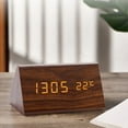 thumbnail image 4 of Modern Digital Clock, LED Display Day Of Week Alarm Clock, Living Room Office Wall Desk Clock, 3 Alarms Sound Control, Adjustable Brightness, USB/AAA Powered, With Timer Temperature Date Display, 4 of 6