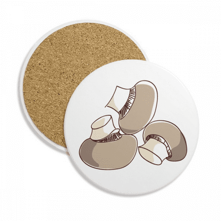 

Mushroom Line Illustration Realstic Coaster Cup Mug Tabletop Protection Absorbent Stone