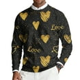 thumbnail image 4 of Fgvctg Men's Ribbed Valentine's Day Sweater Knit Crewneck Sweater Love Heart Print Romantic Pullover Slim Fit Long Sleeve Sweaters Oversized Spring Blouse Yellow M, 4 of 6