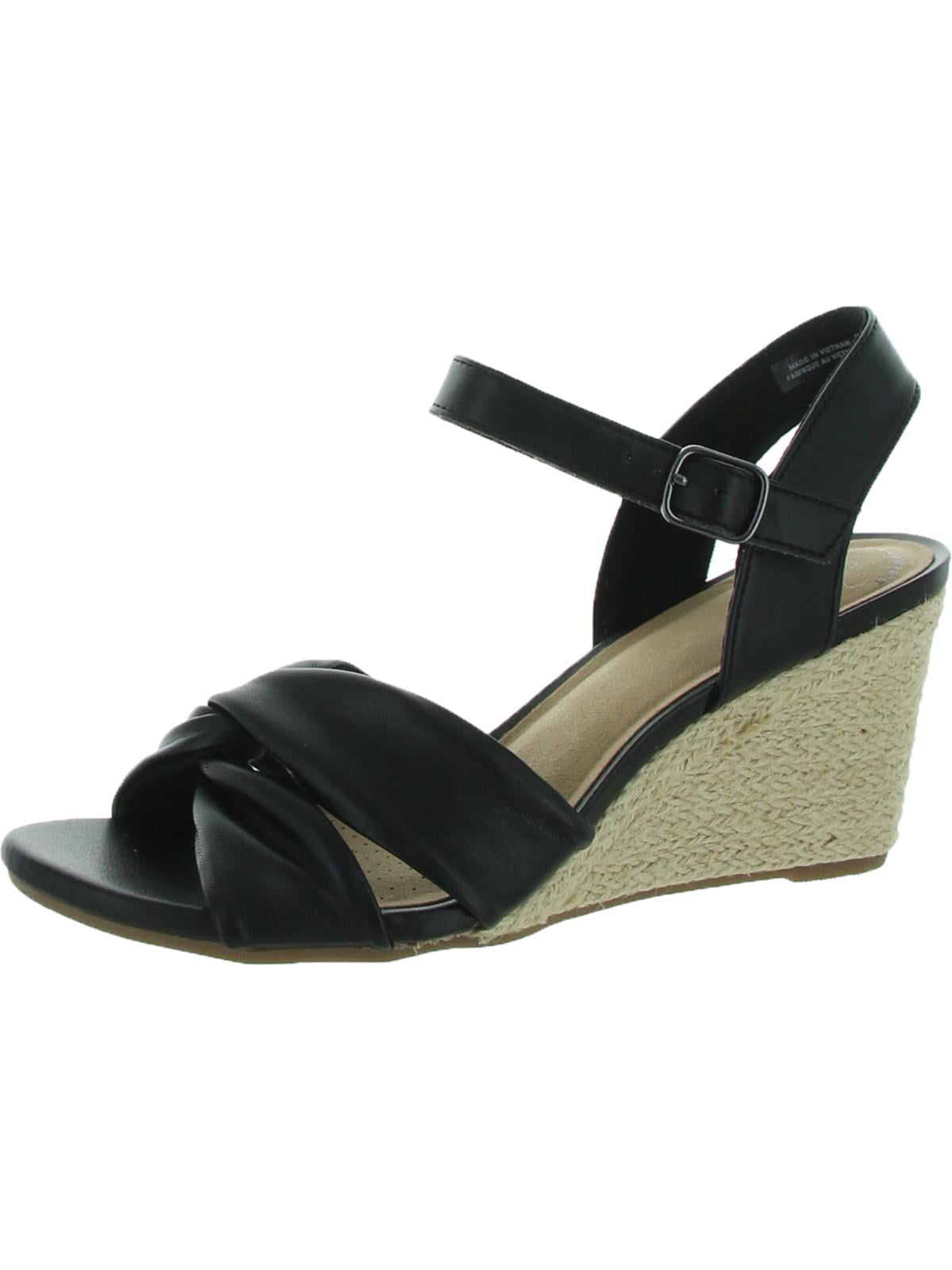 Clarks Margee Beth Women's Faux Leather Slingback Wedge Sandals Black ...