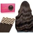 thumbnail image 1 of GFDYREE Extensions de Cheveux à Ruban pour Femmes, 20 Pcs 50g 18 Pouces Brun Clair Foncé Extensions de Cheveux à Ruban Cheveux Humains Rallonge Cheveux Humain Lisse Extensions de Cheveux Invisibles Vrai Hum, 1 of 5