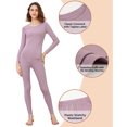 thumbnail image 4 of INNERSY Women's Thermal Base Layer Soft Long Johns Set Mid-Weight Ski Top & Bottoms for Winter(S,Purple Pink), 4 of 7